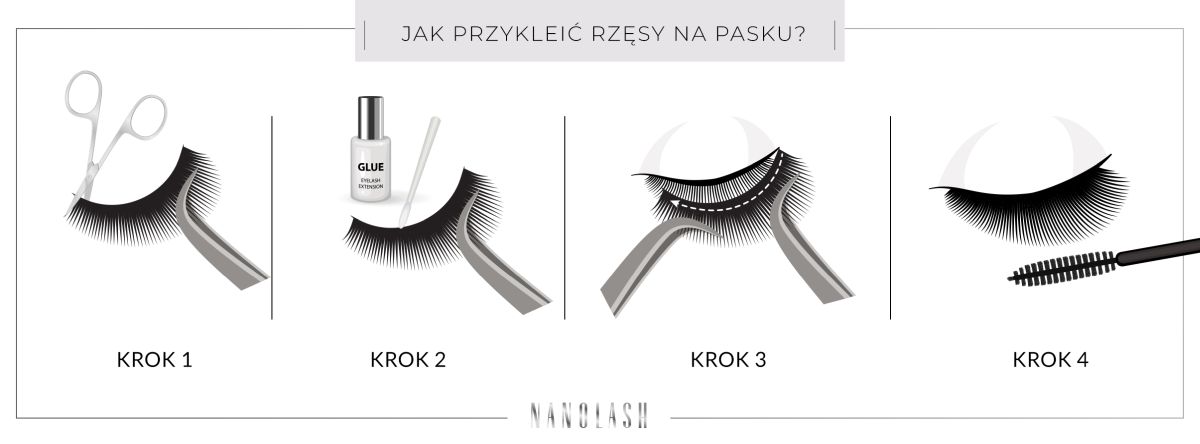 Jak przykleić sztuczne rzęsy na pasku?